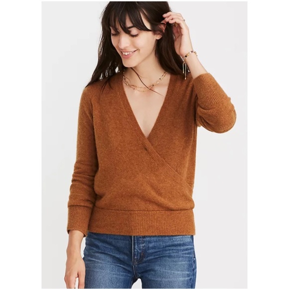 Madewell Sweaters - Madewell Wrap-Front Pullover Alpaca Wool Sweater